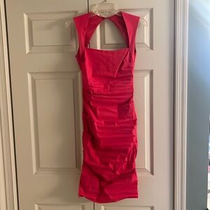 Nicole Miller hot pink cocktail dress